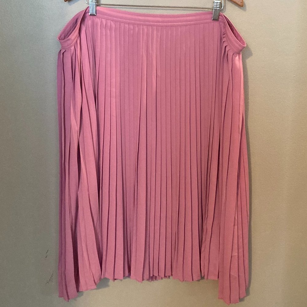 J Crew Pink Pleated Midi Skirt Size 22